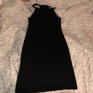 Black with white stripe dress